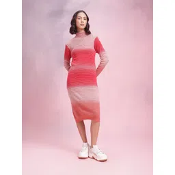 DressBerry Colourblocked Sheath Acrylic Winter Dress-picture-39