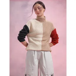 DressBerry Colourblocked Turtle Neck Colourblocked Pullover-picture-10