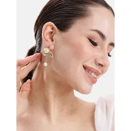 DressBerry Contemporary Rainbow And Flower Drop Earrings-picture-29