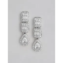 DressBerry Contemporary Stone Studded Drop Earrings-picture-36