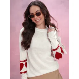 DressBerry Contrast Design Acrylic Pullover-picture-26