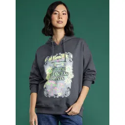 DressBerry Conversational Printed Drop-Shoulder Sleeve Hooded Sweatshirt-picture-16