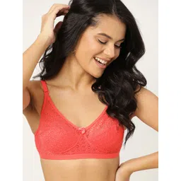 DressBerry Coral Pink Floral Lace Everyday Bra Full Coverage DRM-HON-33-picture-19