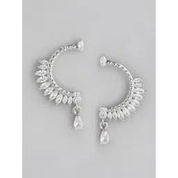 DressBerry Crescent Shaped Stone Studded Drop Earrings-picture-29