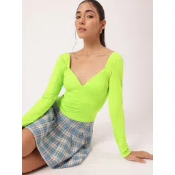 DressBerry Cyber Chic Sweetheart Neck Fitted Top image 4