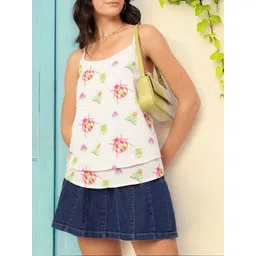 DressBerry Entomo-Style Shoulder Straps Bug-Printed Layered Top-picture-25