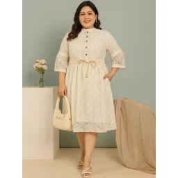 DressBerry Floral Embroidered Fit & Flare Dress-picture-13