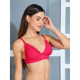 DressBerry Floral Lace Medium Coverage Non Padded Bralette Bra image 2