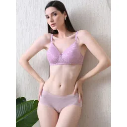 DressBerry Floral Medium Coverage Lightly Padded Lace Bra-picture-29