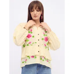 DressBerry Floral Print Cotton Peplum Top-picture-23