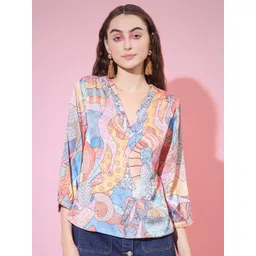 DressBerry Floral Print Satin Top-picture-10