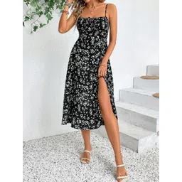 DressBerry Floral Printed Fit & Flare Midi Dress-image-34
