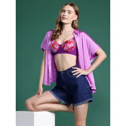 DressBerry Floral Printed Full Coverage Lightly Padded Bra-image-42