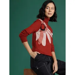 DressBerry Floral Printed Turtle Neck Pullover-picture-28
