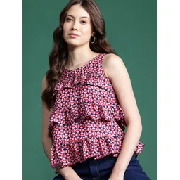 DressBerry Geometric Print Tiered Top-picture-31