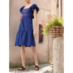 DressBerry Girly Glam Floral Embroidered Blow Detailed A-Line Dress-picture-10