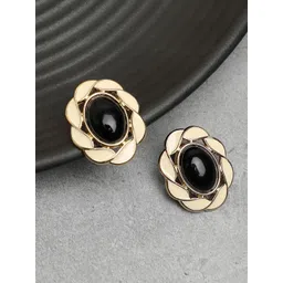 DressBerry Gold-Plated Artificial Stones Studded Contemporary Studs-picture-35