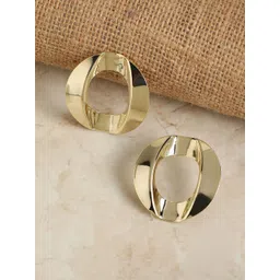 DressBerry Gold-Plated Circular Shaped Drop Earrings-picture-19
