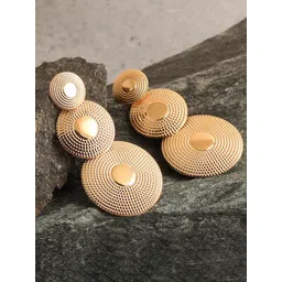 DressBerry Gold-Plated Circular Shaped Drop Earrings-picture-31