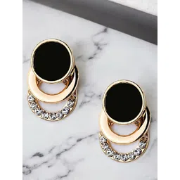 DressBerry Gold-Plated Contemporary Shaped Artificial Stone Teardrop Studs-picture-28