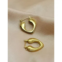 DressBerry Gold-Plated Contemporary Shaped Hoop Earrings-picture-16