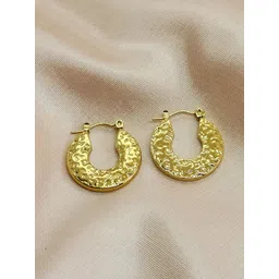 DressBerry Gold-Plated Contemporary Stainless Steel Bali Brunch Hoop Earrings-picture-23
