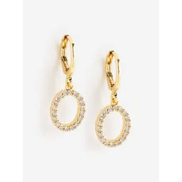 DressBerry Gold-Plated Cubic Zirconia Circular Hoop Earrings-picture-24