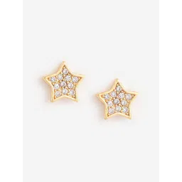 DressBerry Gold-Plated Cubic Zirconia Star Shaped Studs Earrings-picture-16