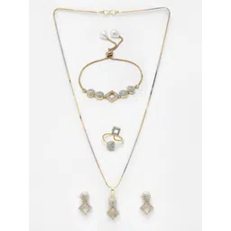 DressBerry Gold-Plated CZ-Studded  Jewellery Set-picture-29