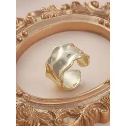 DressBerry Gold-Plated Dented Pinky Finger Ring-picture-22