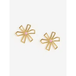 DressBerry Gold-Plated Floral Stud Earrings-picture-14