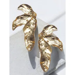 DressBerry Gold Plated Leaf Shaped Drop Earrings-picture-12