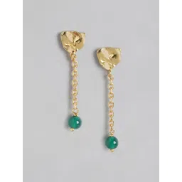DressBerry Gold-Plated Onyx Contemporary Drop Earrings-picture-39