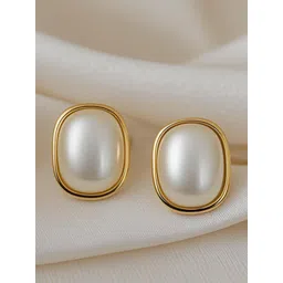 DressBerry Gold-Plated Pearls Studded Teardrop Shaped Korean Studs-picture-21
