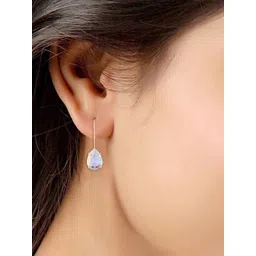 DressBerry Gold-Plated Rhinestone Teardrop Shaped Drop Earrings-picture-39