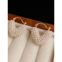 DressBerry Gold-Plated Stainless Steel Contemporary Hoop Earrings-picture-19