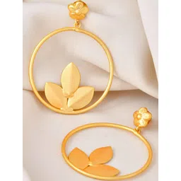 DressBerry Gold-Plated Stainless Steel Hoop Earrings-picture-15
