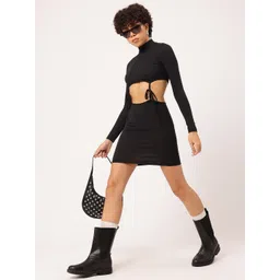 DressBerry Goth Girl High Neck Ribbed Linked Co-ords image 5