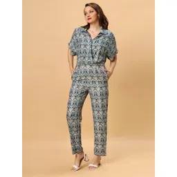 DressBerry Grey Ethnic Motif Printed Basic Jumpsuit-picture-17