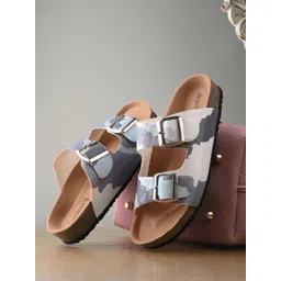 DressBerry Grey Printed Open Toe Flats-picture-17