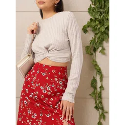 DressBerry Hot-Glow-Glam Twisted Ribbed Crop Top-picture-34