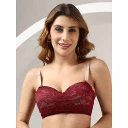 DressBerry Infiniya Flower Lace Half Coverage Lightly Padded Bralette Bra-picture-21