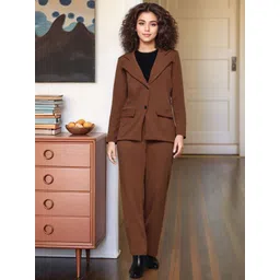 DressBerry Notched Lapel Collar Coat & Trousers Co-Ord Set-picture-39