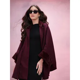 DressBerry Notched Lapel Collar Single-Breasted Regular Fit Parka with Belt-picture-34