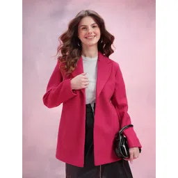 DressBerry Notched Lapel Flannel Overcoat-picture-31