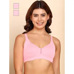 DressBerry Pack Of 2 Breathable Cotton Plus Size M-Frame Minimiser Non-Padded Bra-picture-40