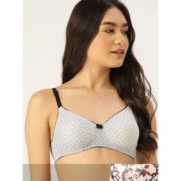 DressBerry Pack of 2 Floral Print Bow Detail Lightly Padded Everyday Bras-picture-41