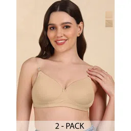 DressBerry Pack of 2 Full Coverage Transparent Back Lightly Padded Bra-picture-27