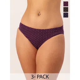 DressBerry Pack of 3 Dot Printed Pure Cotton Briefs-picture-35