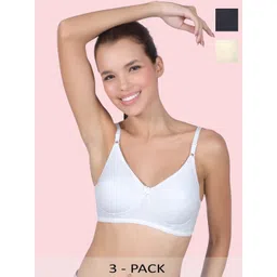 DressBerry Pack of 3 Full Coverage Cotton T-Shirt Bra-picture-28